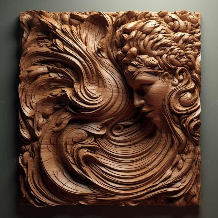 Patterns and decorations (stl flowing 3, PATTERN_1791) 3D models for cnc